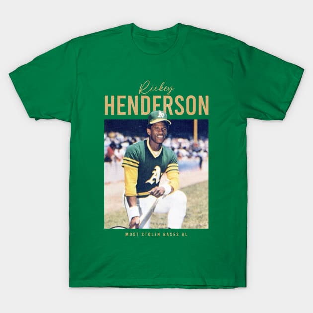 Oakland Man of Steal - Rickey Henderson T-Shirt by Shelter Art Space